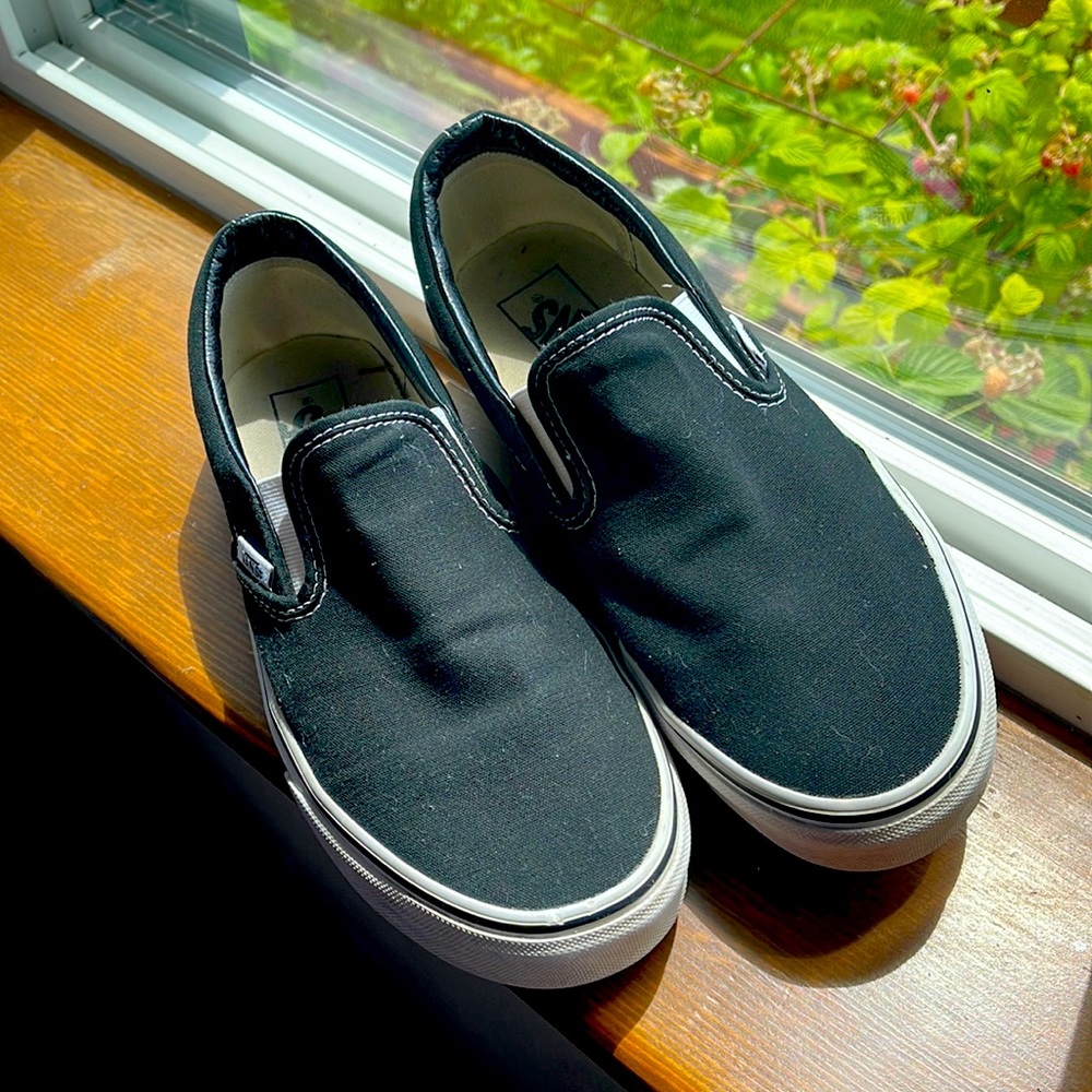 Black slip on Vans